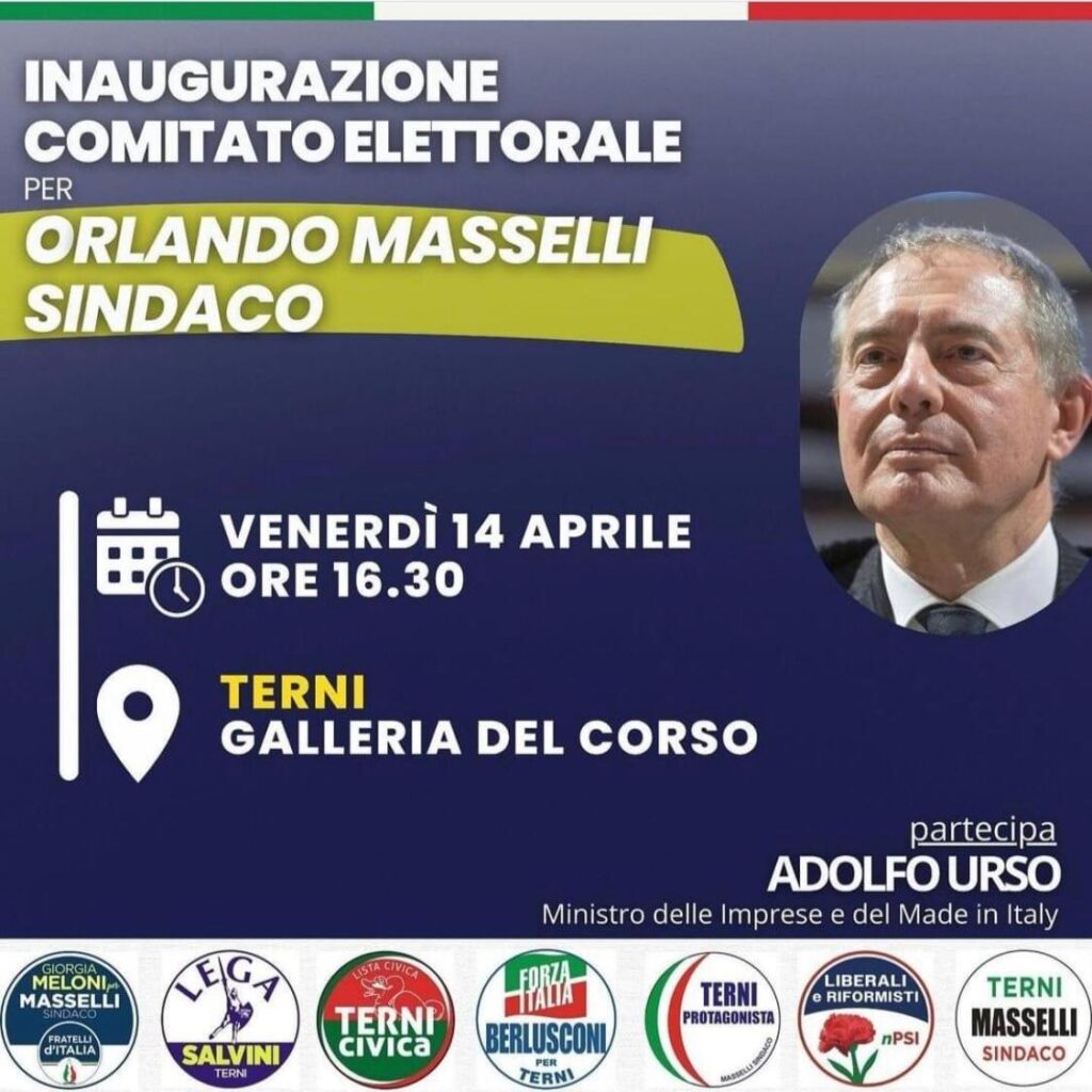 Il ministro Adolfo Urso a Terni
